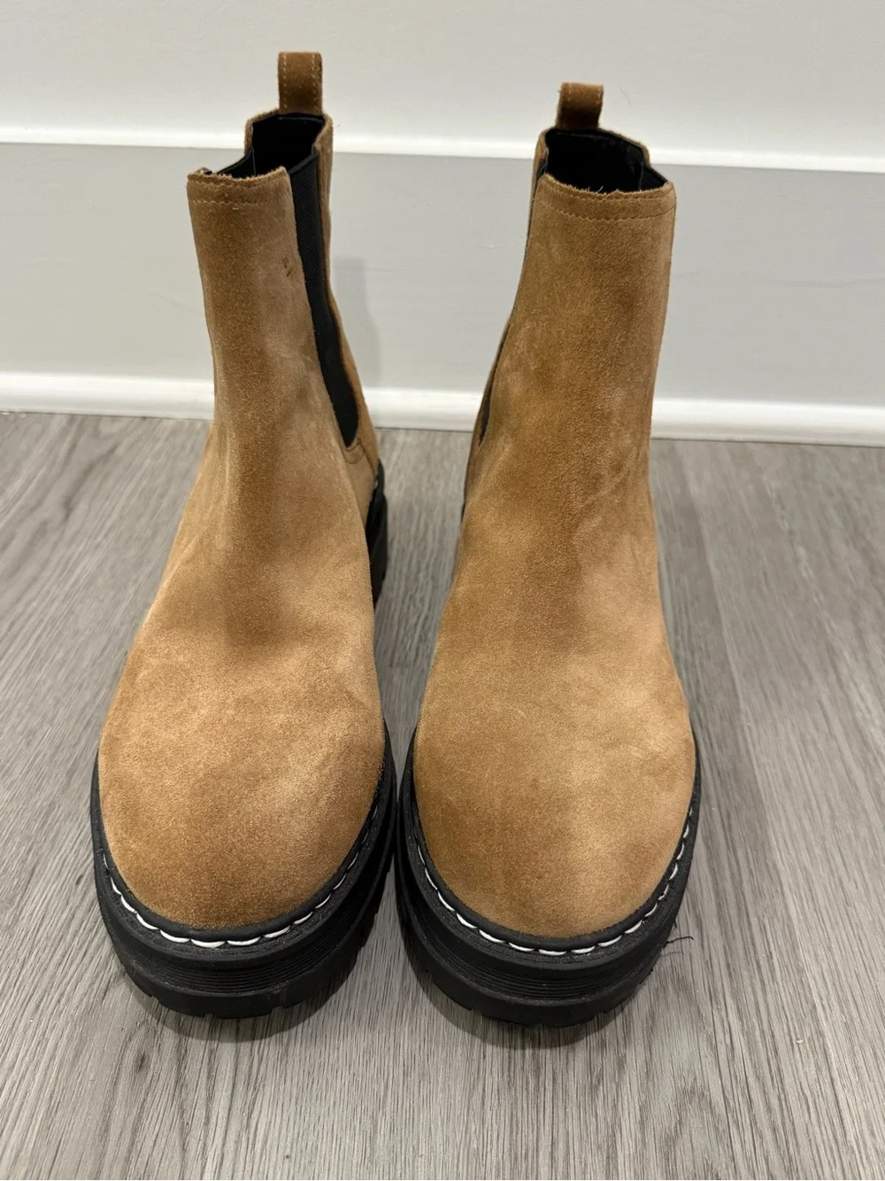 Marc Fisher Tan Suede Chukka Lug Boots